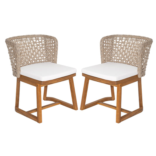 Outdoor Acacia Wood Dining Chairs (Set of 2)