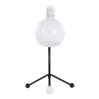 Eileen Contemporary Task Lamp in Black Metal and White Plastic Shade