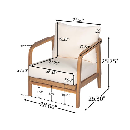 Outdoor Lounge Chair With Woven Backrest and Solid Wood Frame