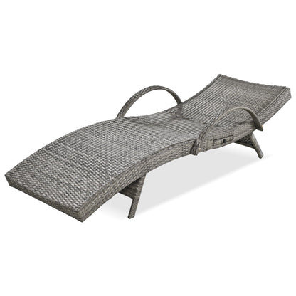 K&K 80" Outdoor Wicker Chaise Lounge Chairs Set of 2