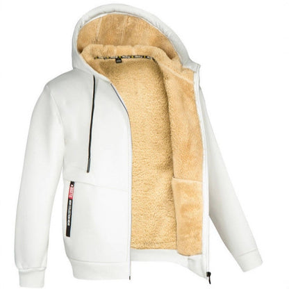 Lamb Fleece Thickened Sports Casual Thickened Hooded Jacket