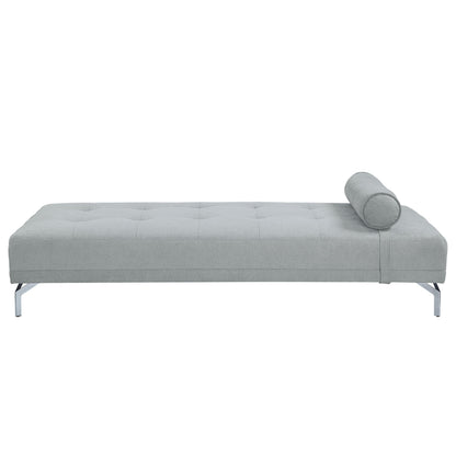 Quenti Gray Melange Velvet Sofa Bed with Pillow