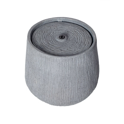 12.99' Gray Polyresin Outdoor Water Fountain with LED Light