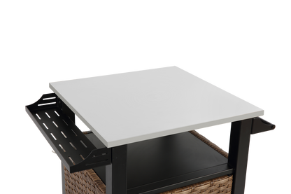 Single Door Outdoor Bar Cart with Stainless Steel Tabletop