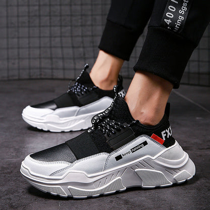 spring new sports shoes low to help men's shoes explosions casual sports breathable running shoes thick with thick men's shoes
