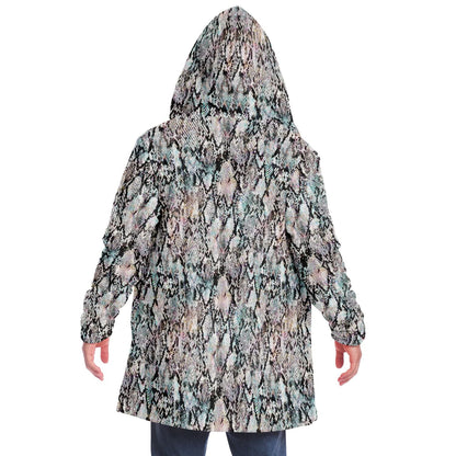 Prism Python Cuddle Cloak | Unisex Minky Sherpa Hooded Coat | Women and Mens Festival Coat | Mountain Fashion