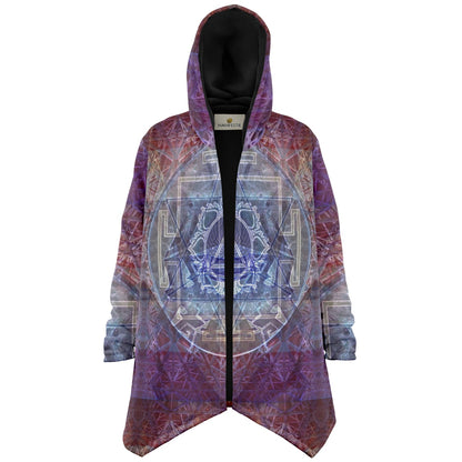 Sacred Violet Cuddle Cloak | Unisex Minky Sherpa Lined Hooded Coat | Women and Mens Festival Coat | Mountain Fashion