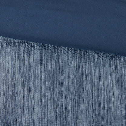 7 Piece Printed Seersucker Comforter Set Navy Queen