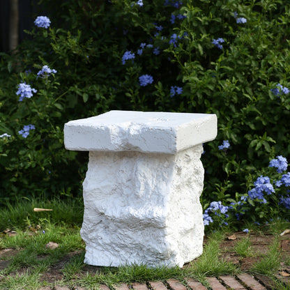 Talia Outdoor Patio Modern Artistry MGO Side Table, White