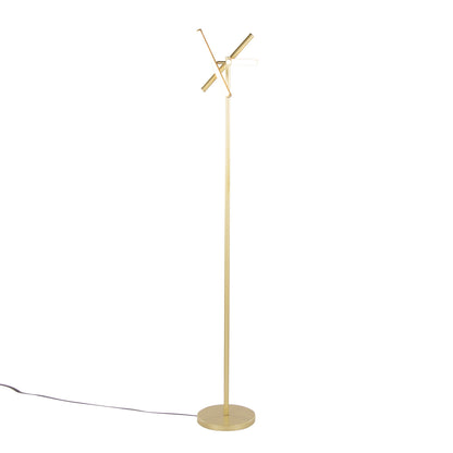 Icicle 65' Modern Swivel Floor Lamp in Gold Metal