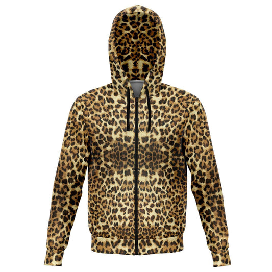 LEOPARD PRINT PREMIUM ZIP UP HOODIE