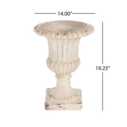 MGO Garden Urn, Antique White, 19.25'' H