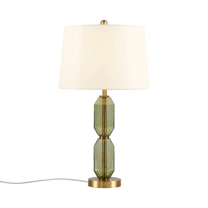 Faceted Green Glass Table Lamp