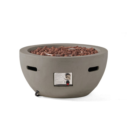 27' Bowl Shaped MGO 40,000 BTU Propane Fire Pit, Light Grey (Tank Cover not Included)