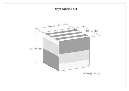 Naya Cube Pouf Patterned Grey Melange