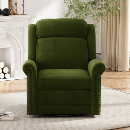 360 Degrees Swivel Manual Rocking Recliner with Adjustable Backrest
