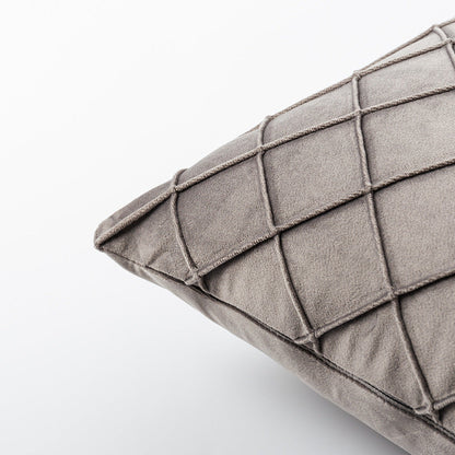 Diamond plaid velvet pillowcase