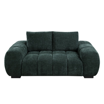 Ferrand Green Chenille Loveseat