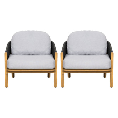 Grotta Outdoor Wood Club Chair Set of 2