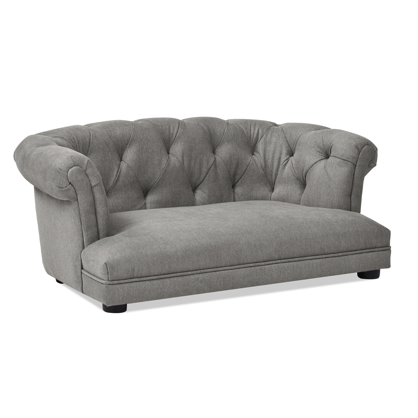 Kiki 36.5' Chesterfield Dog Sofa Bed, Medium, Uptown Gray Stain Resistant High Performance Polyester