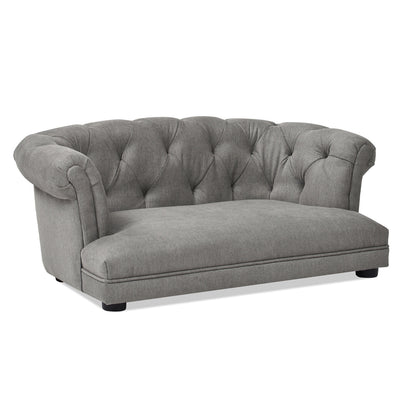 Kiki 36.5' Chesterfield Dog Sofa Bed, Medium, Uptown Gray Stain Resistant High Performance Polyester