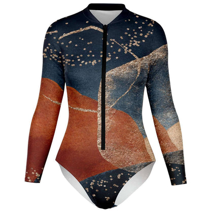 Spellbound Long Sleeve Swimsuit | One Piece Bodysuit | Front Zipper