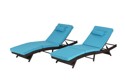Outdoor Wicker Reclining Chair Set of 2