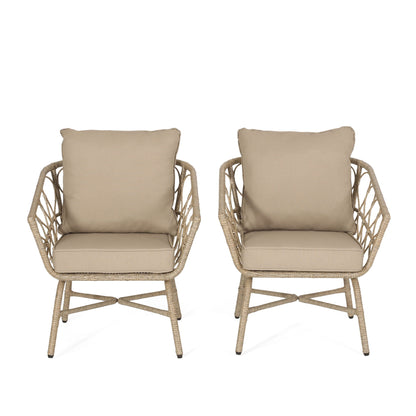 Bruce Outdoor Club Chair Set with Water Resistant Cushions