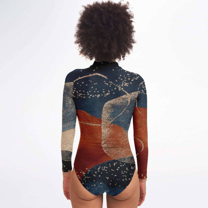 Spellbound Long Sleeve Swimsuit | One Piece Bodysuit | Front Zipper