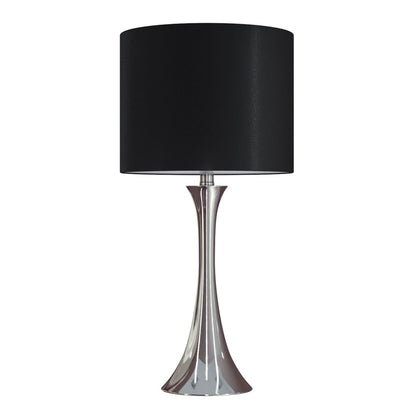 Lenuxe 24-Inch Contemporary Metal Table Lamp Set in Polished Nickel