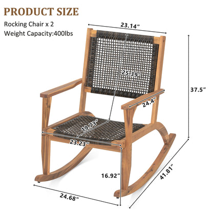Go 2 Pieces Patio Rocking Chair Set