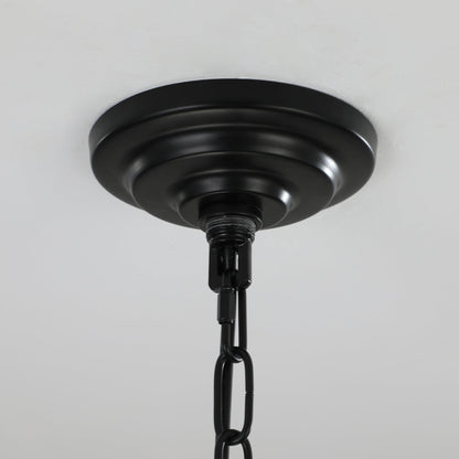 18' Modern 8-Light Black & Chrome Geometric Pendant Chandelier
