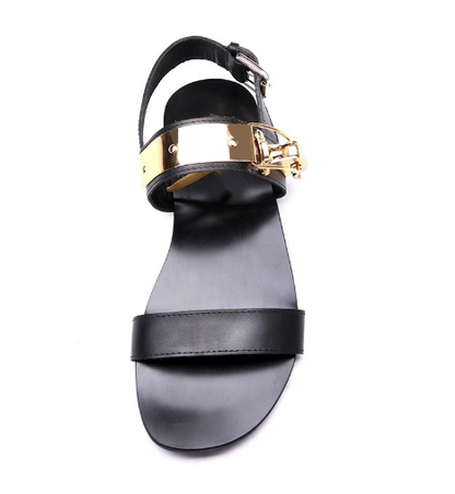 Men's Summer Leather Roman Sandals with Metal Rivets
