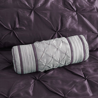 7 Piece Tufted Comforter Set Plum King