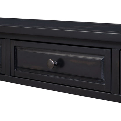 TREXM 63" Long Console Table with Drawers and Shelf