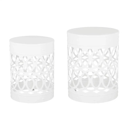 Outdoor Metal Set of 2 End Tables