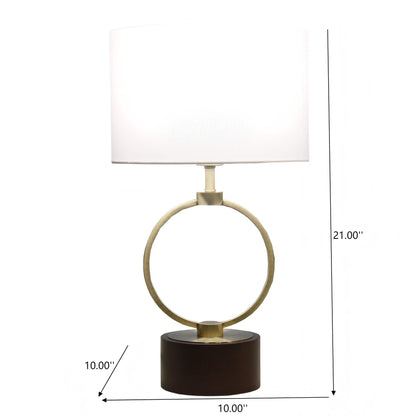 Nordic Home Creative Bedroom Table Lamp with Grid Metal Circular Design