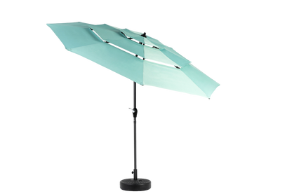 Aluminium 10ft 3 Tier Auto-Tilt Outdoor Patio Umbrella - Light Green
