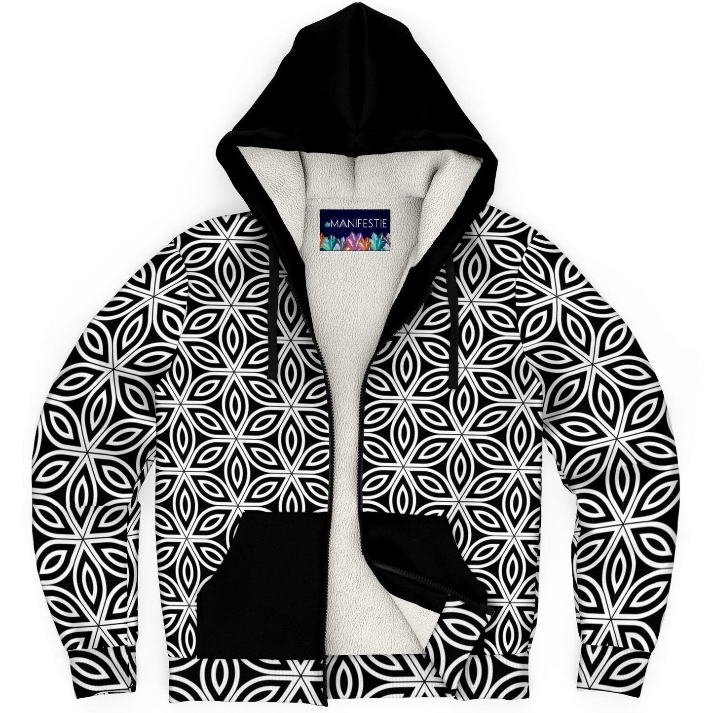 Flower of Lifes Premium Sherpa Lined Zip Hoodie