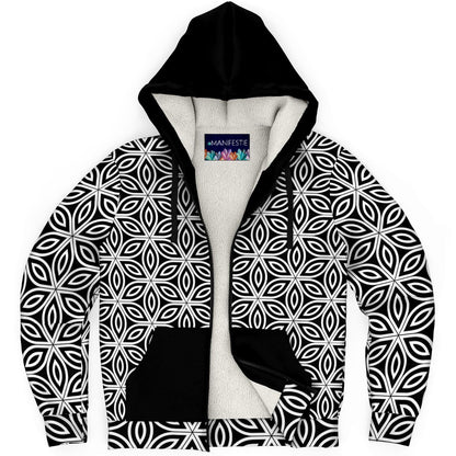 Flower of Lifes Premium Sherpa Lined Zip Hoodie