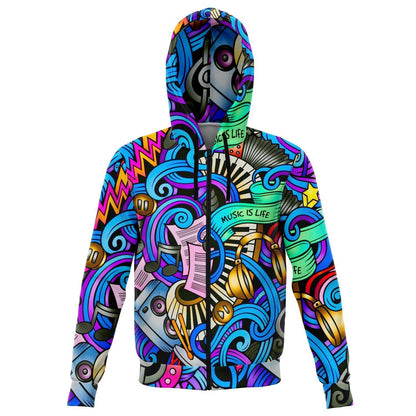 MUSIC IS LIFE PREMIUM ZIP UP HOODIE