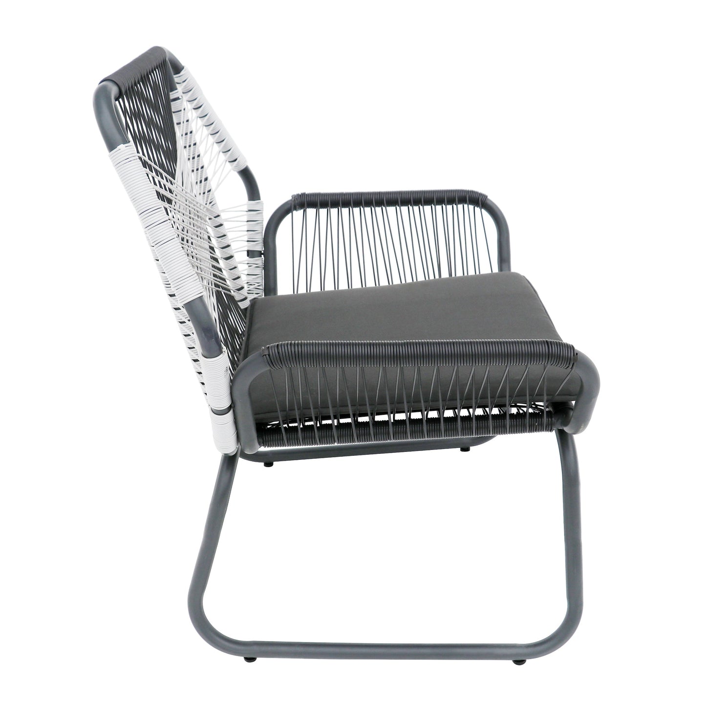 Set of 2 Woven Rattan Outdoor Club Chairs with Cushions