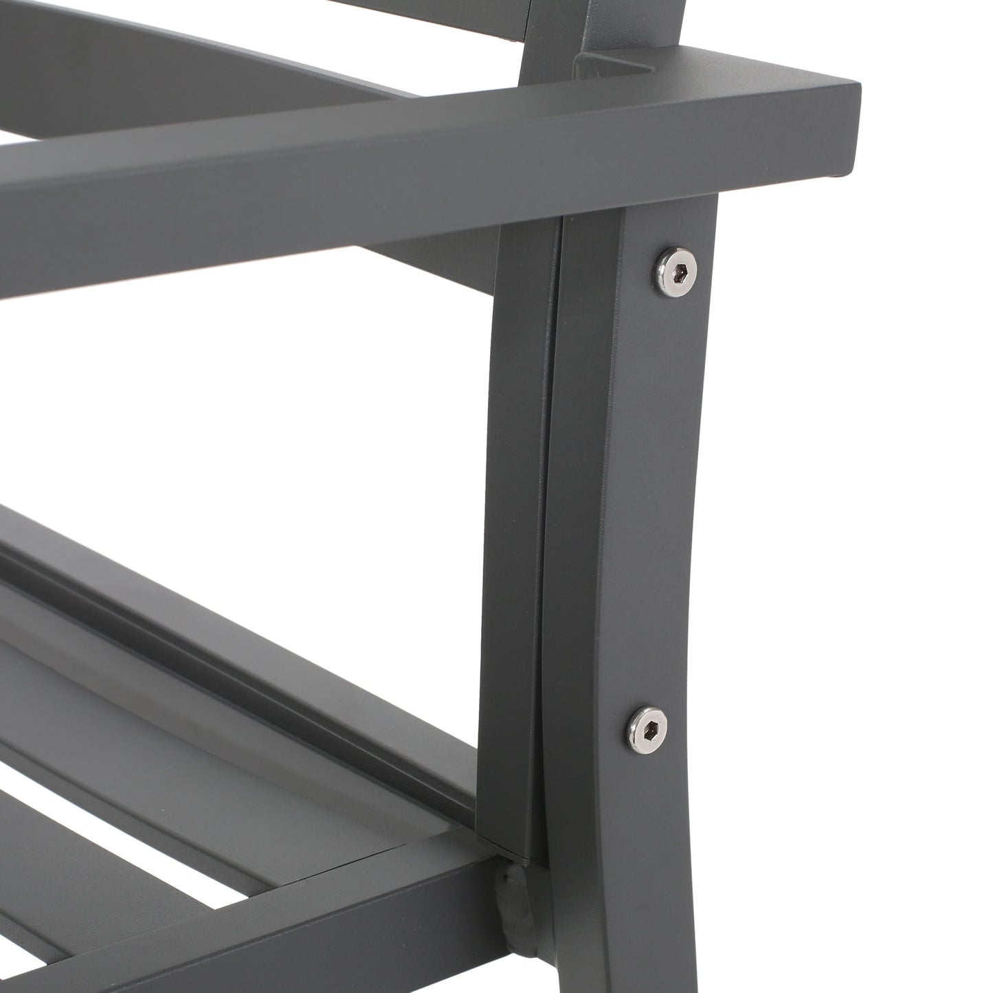 Outdoor Modern Aluminum Dining Chair (Set of 2), Gun Metal Gray