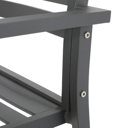 Outdoor Modern Aluminum Dining Chair (Set of 2), Gun Metal Gray