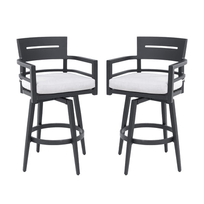 Modern Outdoor Swivel Bar Chairs Set of 2