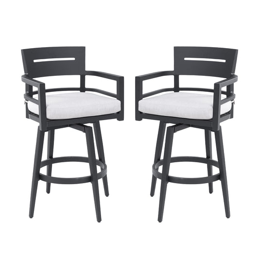 Modern Outdoor Swivel Bar Chairs Set of 2