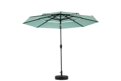 Aluminium 10ft 3 Tier Auto-Tilt Outdoor Patio Umbrella - Light Green