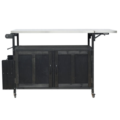 Foldable Outdoor Kitchen Island Patio Mobile Kitchen Cart