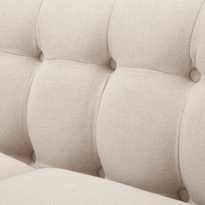 Jack 84' Modern Tuxedo Tufted Sofa, Sky Neutral Beige Polyester