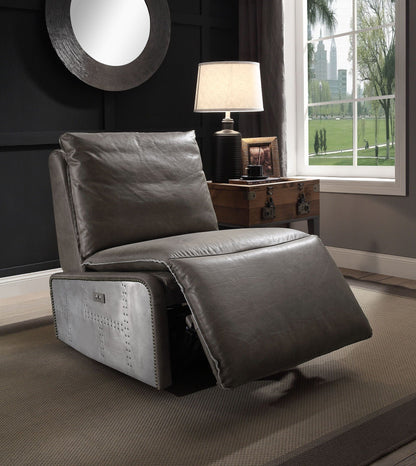 Metier Power Motion Recliner - Gray / Aluminum